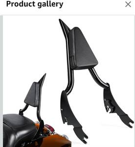 lot 60415 image: PBYMT Detachable Sissy Bar Passenger Backrest, Touring Quick Release Sissy Bar Backrest, 26inch Black Sissy Bar Fit for Harley Touring Street Glide Road King Road Glide Electra Glide 2009-2024