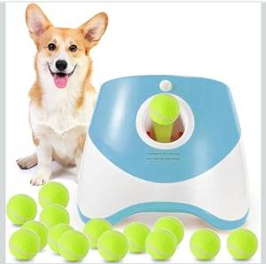 lot 60421 image: Automatic Dog Ball Launcher, Dog Ball Thrower Machine with 10-30Ft 3 Launching Distance, Interactive Toys for Small Dogs Indoor & Outdoor  -Blue