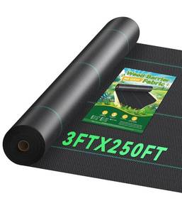 lot 60422 image: (248)3ftx250ft Landscape Fabric, Weed Barrier Fabric Heavy Duty 3.2oz, Woven Geotextile Weed Blocker Landscaping Fabric, Ground Cover Weed Control Mat, Commercial Weed Cloth Garden Bed Liner