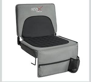 lot 60425 image: Stadium Seats with Back Support and Cushion, Folding Stadium Chair Includes Shoulder Strap and Cup Holder, Portable Bleacher Chairs for Sports Events