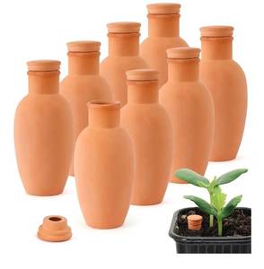 lot 60440 image: 8pcs 3.1  6Inch Ollas Self Watering Terra Cotta Watering Pots Terra Cotta Watering Terracotta Watering Spikes Terracotta Watering Peripheral Water System Self Watering System Clay Watering Pot