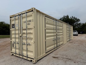 lot 1230 image: First Use 40 Foot High Cube Container with 2 side doors and 1 set of rear doors