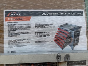 lot 1226 image: Unused Arteer 2025 Tool BoxTrolley - 7 drawers and includes 258 tools