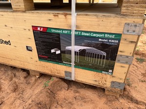 lot 1261 image: 20 x 40 x 13 Steel Carport Cream in Color