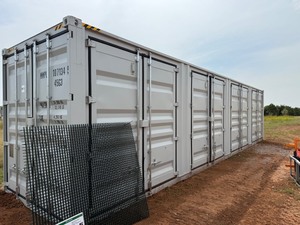 lot 1031 image: First use, High Cube with 4 sets of side doors and 1 set of rear doors Shipping Container, Very Good Condition