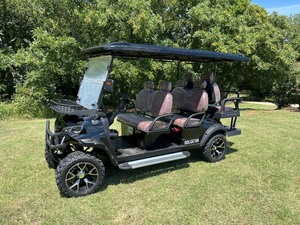 lot 1002 image: 2025 Six Seat 60 volt Golf Cart - Bluetooth Screen for Phone calls, Radio, Movies, Range and Battery Level - Very Fast - Lithium Batteries, Updated Headlights and Running Lights, much brighter than past models