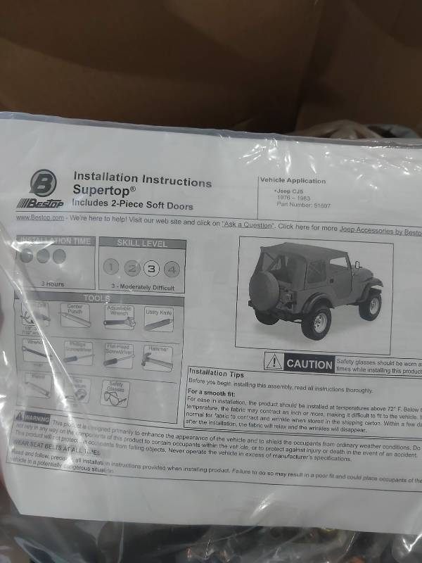 lot 20045 image: Soft Top For Jeep1976-1983