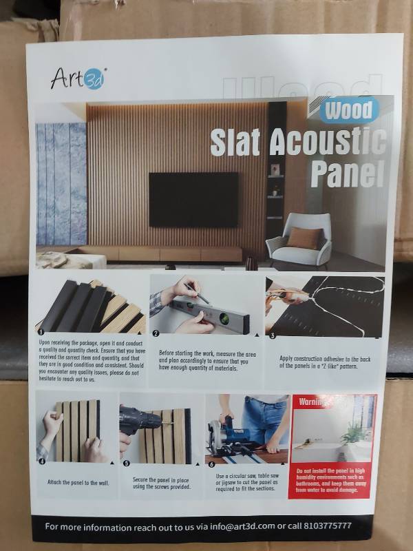 lot 20048 image: Acoustic Slat Wall Panel