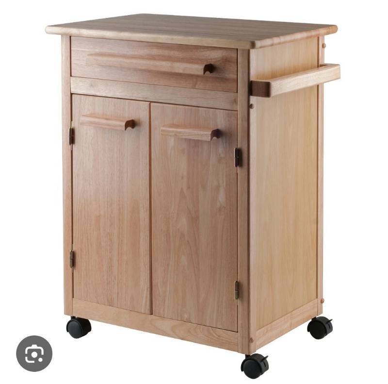 lot 20052 image: Hackett Kitchen Cart Natural Finish