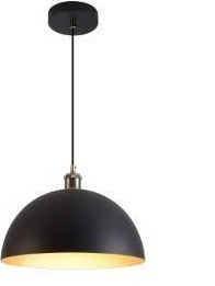 lot 20064 image: Vintage black and gold Pendant Light 13.7 Retro Farmhouse Dome Pendant Lamp