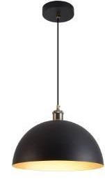 lot 20066 image: Vintage black and gold Pendant Light 13.7 Retro Farmhouse Dome Pendant Lamp