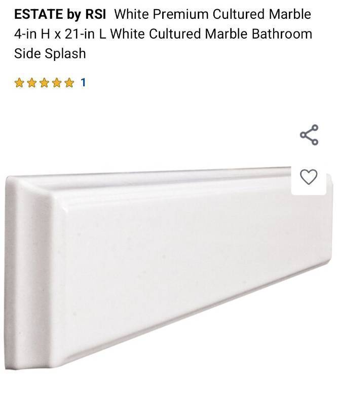 lot 20077 image: White Cultured marble side splash