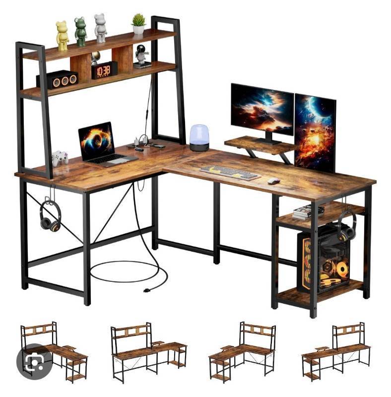 lot 20095 image: Allstand L-Shaped Computer Desk