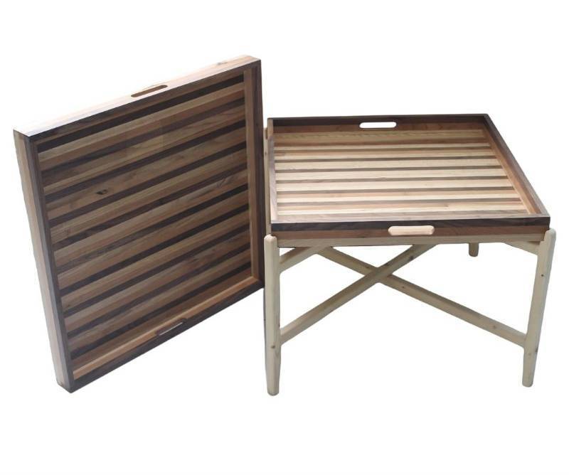 lot 20119 image: Decorative Tray 24x24 Walnut Cherry Ashwood