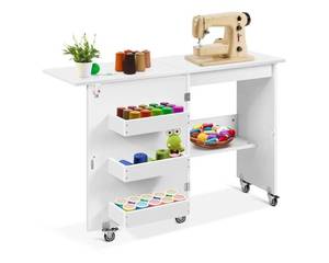 lot 20154 image: VivoHome Sewing Cabinet (White) - Retail $103