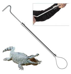 lot 20155 image: 52 Alligator Catch Pole Extra Long Control Tool Capture Noose Stainless Steel Catching and Releasing Trap for Dogs Wolves Goats Catching Game Finders - Retail $72