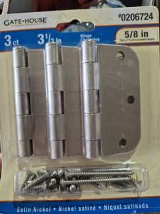 lot 20162 image: Gate House 58-inch Satin Nickel Door Hinges - Retail $12