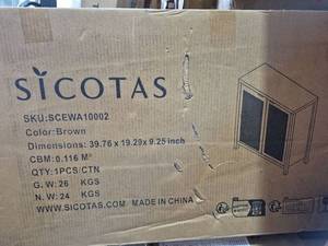 lot 20163 image: Sicotas Brown Storage Cabinet SCEWA10002 - Retail $123