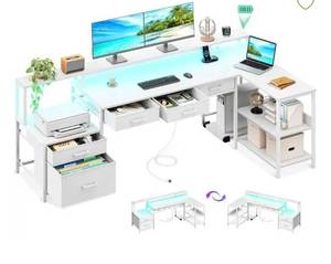 lot 20170 image: AODK 55 L-shaped Computer desk - Retail $205