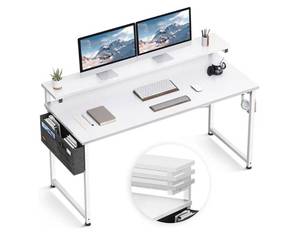 lot 20171 image: Computer desk with adjustable monitor stand. - Retail $60