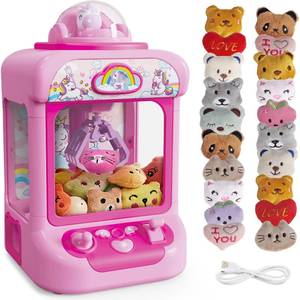lot 1232 image: Claw Machine for Kids, Mini Vending Machine Girls Unicorn Toys, Candy Grabber Prize Dispenser with Sound & 20 Mini Plush Toys, Electronic Arcade Game Indoor Toy for Home Party Birthday Gifts - Retail $50