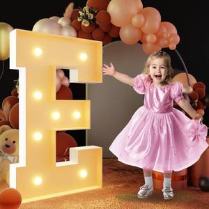 lot 1247 image: imprsv 3FT Block Marquee Letters Light Up Letters for Birthday Baby Shower Party Backdrop Decor, Large Light Up E for Wedding Decorations Engagement Party Decorations - Retail $27