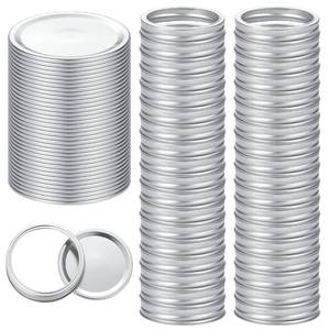 lot 1249 image: 72Pcs Canning Lids with Rings Wide Mouth, for Ball, Kerr Jars - Split-Type Metal Mason Jar Lids for Canning - 100% Fit & Airtight for Regular Mouth Jars (36Lids36Rings for Wide Mouth) - Retail $16