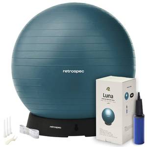 lot 1255 image: Retrospec Luna Exercise Ball with Pump - Anti-Burst Fitness Equipment for Yoga, Core Training & Stability - Home Gym Swiss Ball for Office & Pregnancy - Retail $27