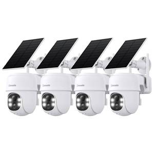 lot 1256 image: Cinnado 2K Cameras for Home Security-2.4G WiFi Outdoor Camera Wireless SolarBattery Powered, 360° Viewing, Human Detection, Color Night Vision, CloudSD Storage B6 (B6-White-4pack-2.4G) - Retail $400
