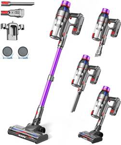 lot 1257 image: Cordless Stick Vacuum Cleaner - 550W Powerful Cordless Vacuum with HEPA Filter, Up to 50min Runtime & Tangle-Free Lightweight & Detachable Battery for Pet Hair Carpet Hardwood Floor Cleaning - Retail $86