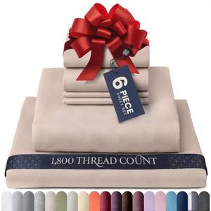 lot 1268 image: BELADOR Silky Soft Full Sheet Set - Luxury Hotel Sheets, 6 Piece Set for Full Size Bed, Deep Pocket with Elastic - Retail $25