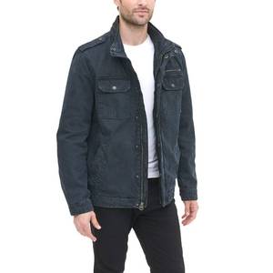 lot 1274 image: Levis Mens Washed Cotton Two Pocket Military Jacket (Standard and Big & Tall), Navy, Large - Retail $105