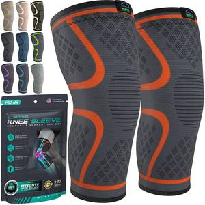 lot 2011 image: Modvel Compression Knee Brace for Women & Men, 2-Pack Knee Brace for Running Knee Pain, Knee Support Compression Sleeve, Workout Sports Knee Braces for Meniscus Tear, ACL & Arthritis Pain Relief - Retail $21