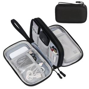 lot 2019 image: FYY Travel Cable Organizer Pouch Electronic Accessories Carry Case Portable Waterproof Double Layers All-in-One Storage Bag for Cord, Charger, Phone, Earphone Black - Retail $8