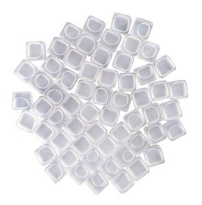 lot 2039 image: 60 Pcs Reuable Ice Cubes White Clear Plastic Ice Cube to Keep Our drinks such as Lemon Wine Water Cool Longer Pretty for Party Wedding Filled With Pure Water - Retail $11