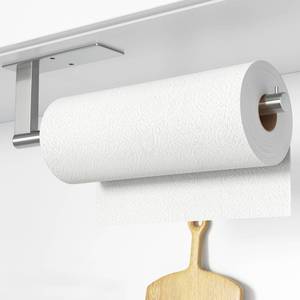 lot 2049 image: Paper Towel Holder Under Cabinet Self-Adhesive or Drilling Paper Towel Dispenser - Stainless Steel Paper Towel Roll Holder Under Counter - Retail $7