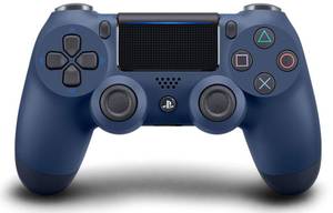 lot 2053 image: DualShock 4 Wireless Controller for PlayStation 4 - Midnight Blue (Renewed) - Retail $38