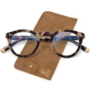 lot 2057 image: EASY READ Blue Light Blocking Glasses for Women,Retro Round Anti Eyestrain Computer Eyeglasses for Women with Spring Hinge(Dark Tortoise) - Retail $15