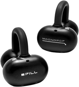 lot 2066 image: Moondrop Pill Open Ear Headphones OWS Hanging Earphones IPX4 Ear Clip Wireless Earbuds (Black) - Retail $50