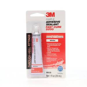 lot 2068 image: 3M Marine Adhesive Sealant Fast Cure 5200 (06535) Permanent Bonding and Sealing for Boats and RVs Above and Below the Waterline Waterproof Repair, White, 1 fl oz Tube - Retail $14