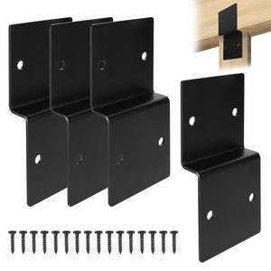 lot 2073 image: Cskunxia 4Pcs Heavy Duty Steel Z Brackets, Post to Beam Connector, Lumber Connector Pergola Brackets, Cross Beam Support Post for Wood Shelf Fixing with Screws, Width 5 Inch - Retail $36