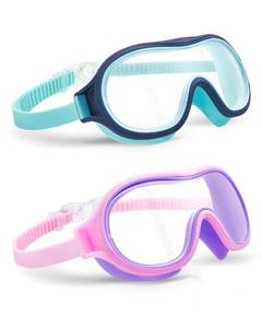 lot 2097 image: Aegend 2 Pack Swim goggles for Kids 3-15, Anti-Fog Anti-UV Wide Vision Waterproof, No leak Swimming goggles for Boys Girls - Retail $76