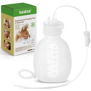 lot 2098 image: haakaa Supplemental Feeding Tube & Pouch Set,Baby Supplemental Nursing System,SNS Breastfeeding System,Food Grade Silicone - Retail $34