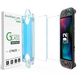 lot 2102 image: amFilm Auto-Alignment OneTouch for Nintendo Switch 2 Screen Protector 7.9 2025 Tempered Glass, Accessories, 30 seconds Installation, Bubble Free, Anti-Scratch, Touch Sensitive, Ultra-Clear 2Pack - Retail $9
