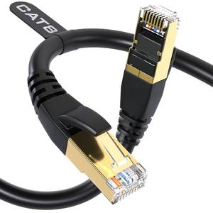 lot 2114 image: DbillionDa Cat8 Ethernet Cable, Outdoor&Indoor, 6FT Heavy Duty High Speed 26AWG, 2000Mhz with Gold Plated RJ45 Connector, Weatherproof FFTP UV Resistant for Router, Modem, PC, Gaming - Retail $7