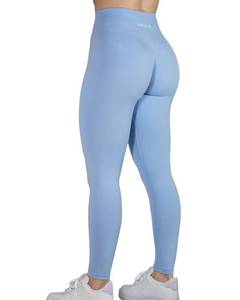 lot 2393 image: AUROLA Dream Collection Workout Leggings for Women High Waist Seamless Scrunch Athletic Running Gym Fitness Active Pants Serenity Blue L - Retail $37
