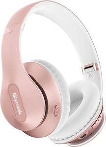 lot 2447 image: Glynzak Wireless Bluetooth Headphones Over Ear 65H Playtime HiFi Stereo Headset with Microphone and 6EQ Modes Foldable Bluetooth V5.3 Headphones for Travel Smartphone Computer Laptop Rose Gold - Retail $24