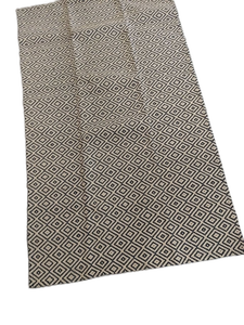 lot 2470 image: Black diamond pattern carpet 58inX34in