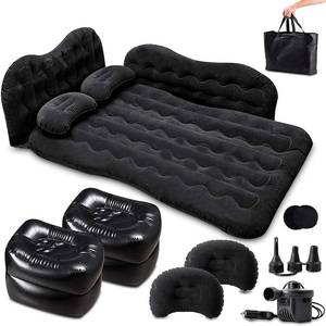 lot 5014 image: Zento Deals Inflatable Air Mattress for Car - Portable Travel Bed with Pillows for Camping, Sleeping Outdoors - Universal for SUV, Truck and RV Back Seat (Pack 1) - Retail $40