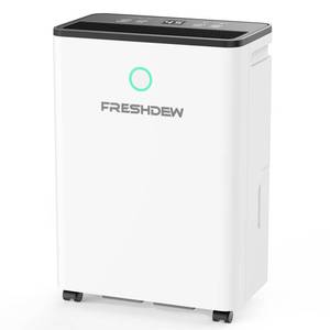 lot 5969 image: FRESHDEW Dehumidifier, 50 Pints Dehumidifiers for Home, 4500 Sq. Ft Dehumidifiers with Drain Hose, 0.66 Gallon Water Tank for Basement Bathroom Bedroom, 24H Timer - Retail $150